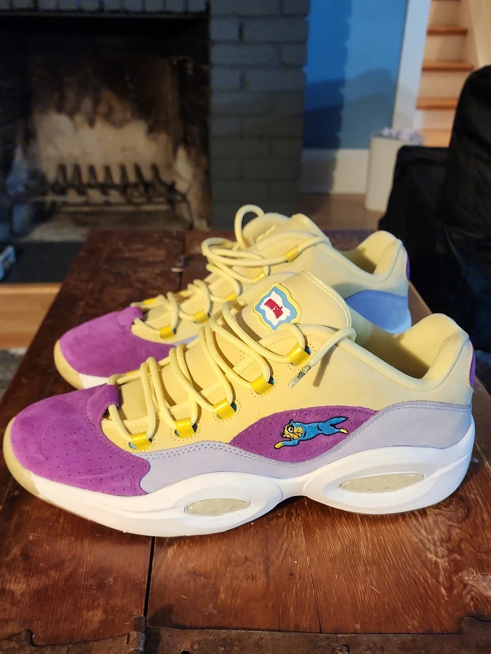 Reebok x BBC Ice Cream Question LowYellow Lilac Glow G55351 Men's size 14 no box